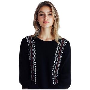 3/$15 Princess Vera Wang Fairisle Sparkle Hi-Low Raglan Sweater